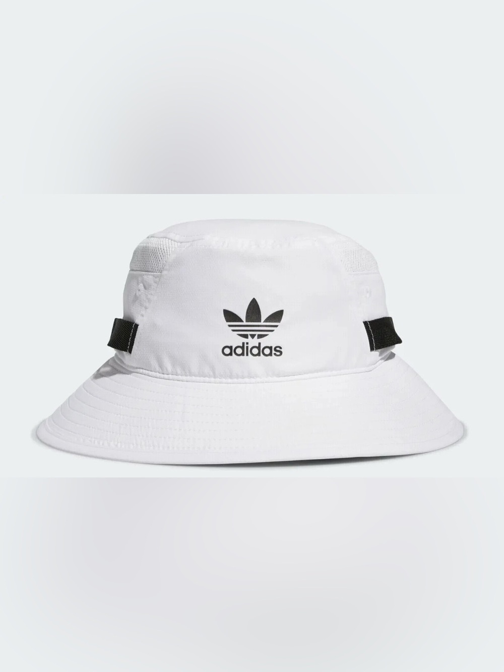 adidas White Bucket Hat with Black Trefoil Logo